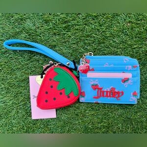 JUICY COUTURE Sweet Strawberry Zip Card Case Wristlet